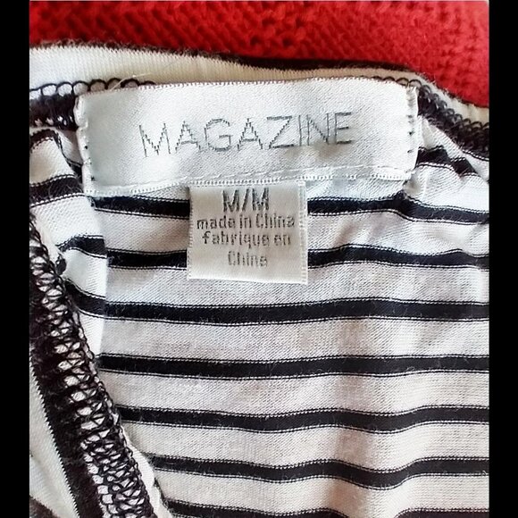 Black & White Stripe Layered Halter Top - Picture 3 of 3